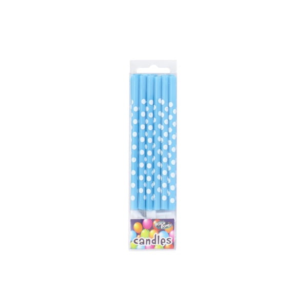Brunetti Long Candles – Blue Polka Dot