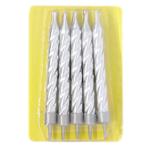 Lge Spiral Candles_Silver