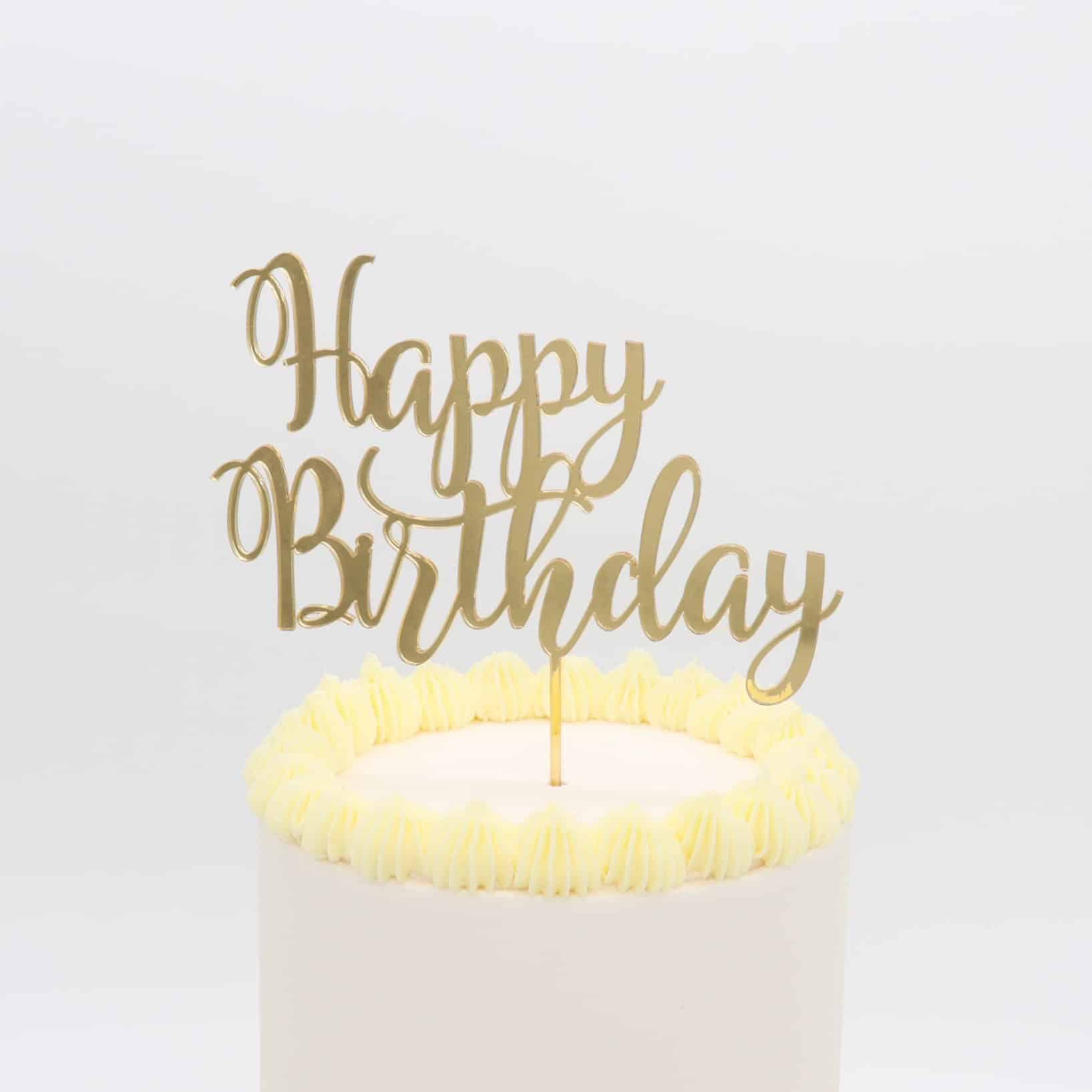 Topper Happy Birthday Gold